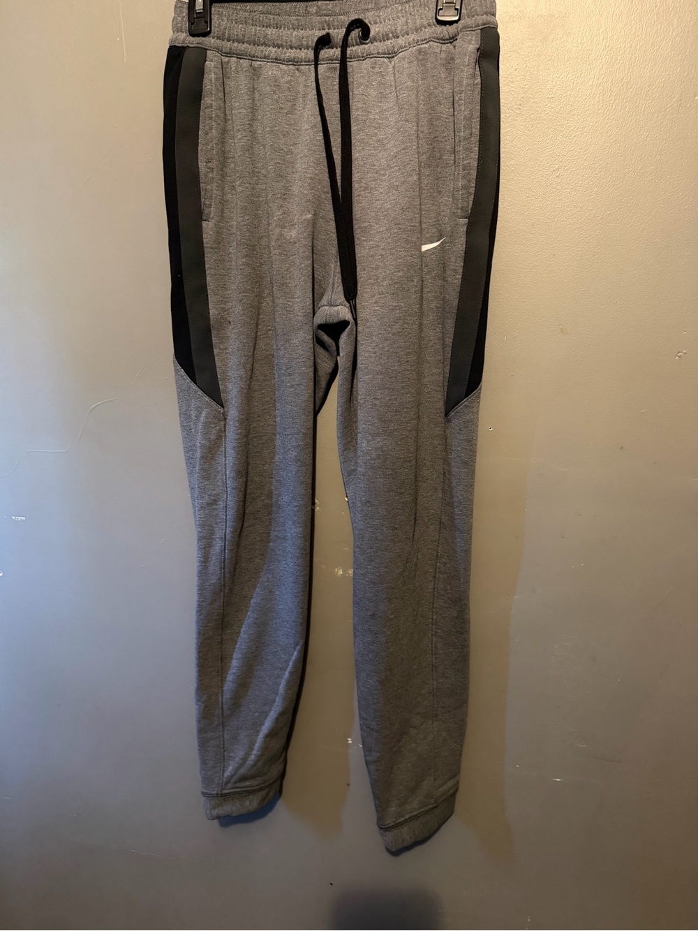 Nike Gray Joggers with Black Side Panels